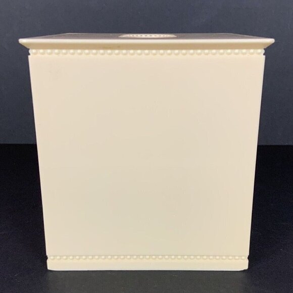 Allure Home Creations Beaded Plastic Tissue Box Cover Cream Square Bath Decor - Picture 3 of 7